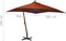 vidaXL - Zweefparasol - met - paal - 3x3 - m - massief - vurenhout - terracottakleurig