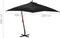 vidaXL - Zweefparasol - met - paal - 3x3 - m - massief - vurenhout - zwart