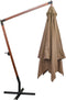 vidaXL - Zweefparasol - met - paal - 3x3 - m - massief - vurenhout - taupe