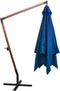 vidaXL - Zweefparasol - met - paal - 3x3 - m - massief - vurenhout - azuurblauw