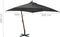 vidaXL - Zweefparasol - met - paal - 3x3 - m - massief - vurenhout - antracietkleurig