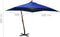vidaXL - Zweefparasol - met - paal - 3x3 - m - massief - vurenhout - azuurblauw