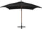 vidaXL - Zweefparasol - met - paal - 3x3 - m - massief - vurenhout - zwart