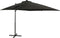 vidaXL - Zweefparasol - met - paal - en - LED-verlichting - 250 - cm - zwart