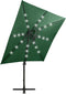 vidaXL - Zweefparasol - met - paal - en - LED-verlichting - 250 - cm - groen