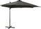 vidaXL - Zweefparasol - met - paal - en - LED-verlichting - 250 - cm - zwart