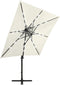 vidaXL - Zweefparasol - met - paal - en - LED-verlichting - 250 - cm - antracietkleur