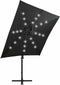 vidaXL - Zweefparasol - met - paal - en - LED-verlichting - 250 - cm - zwart