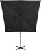 vidaXL - Zweefparasol - met - paal - en - LED-verlichting - 250 - cm - zwart