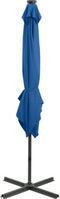 vidaXL - Zweefparasol - met - paal - en - LED-verlichting - 250 - cm - azuurblauw