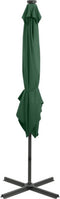 vidaXL - Zweefparasol - met - paal - en - LED-verlichting - 250 - cm - groen