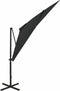vidaXL - Zweefparasol - met - paal - en - LED-verlichting - 250 - cm - zwart