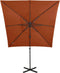 vidaXL - Zweefparasol - met - paal - en - LED-verlichting - 250 - cm - terracottakleur