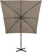vidaXL - Zweefparasol - met - paal - en - LED-verlichting - 250 - cm - taupe