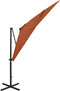 vidaXL - Zweefparasol - met - paal - en - LED-verlichting - 250 - cm - terracottakleur