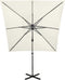 vidaXL - Zweefparasol - met - paal - en - LED-verlichting - 250 - cm - zandkleurig