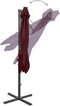 vidaXL - Zweefparasol - met - paal - en - LED-verlichting - 250 - cm - bordeauxrood