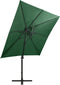 vidaXL - Zweefparasol - met - paal - en - LED-verlichting - 250 - cm - groen
