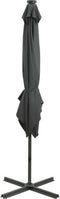 vidaXL - Zweefparasol - met - paal - en - LED-verlichting - 250 - cm - antracietkleur