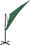 vidaXL - Zweefparasol - met - paal - en - LED-verlichting - 250 - cm - groen