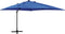vidaXL - Zweefparasol - met - paal - en - LED-verlichting - 300 - cm - azuurblauw