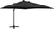 vidaXL - Zweefparasol - met - paal - en - LED-verlichting - 300 - cm - zwart