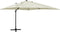 vidaXL - Zweefparasol - met - paal - en - LED-verlichting - 300 - cm - zandkleurig