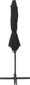 vidaXL - Zweefparasol - met - paal - en - LED-verlichting - 300 - cm - zwart