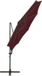 vidaXL - Zweefparasol - met - paal - en - LED-verlichting - 300 - cm - bordeauxrood