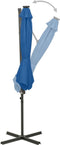vidaXL - Zweefparasol - met - paal - en - LED-verlichting - 300 - cm - azuurblauw