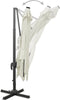 vidaXL - Zweefparasol - met - paal - en - LED-verlichting - 300 - cm - zandkleurig