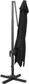 vidaXL - Zweefparasol - met - paal - en - LED-verlichting - 300 - cm - zwart