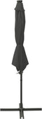 vidaXL - Zweefparasol - met - paal - en - LED-verlichting - 300 - cm - antracietkleur