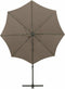 vidaXL - Zweefparasol - met - paal - en - LED-verlichting - 300 - cm - taupe