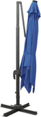 vidaXL - Zweefparasol - met - paal - en - LED-verlichting - 300 - cm - azuurblauw