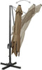 vidaXL - Zweefparasol - met - paal - en - LED-verlichting - 300 - cm - taupe