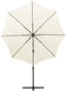 vidaXL - Zweefparasol - met - paal - en - LED-verlichting - 300 - cm - zandkleurig