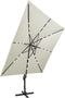 vidaXL - Zweefparasol - met - paal - en - LED-verlichting - 300 - cm - zwart