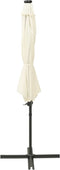 vidaXL - Zweefparasol - met - paal - en - LED-verlichting - 300 - cm - azuurblauw