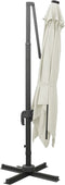 vidaXL - Zweefparasol - met - paal - en - LED-verlichting - 300 - cm - antracietkleur