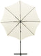 vidaXL - Zweefparasol - met - paal - en - LED-verlichting - 300 - cm - antracietkleur