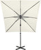 vidaXL - Zweefparasol - met - paal - en - LED-verlichting - 300 - cm - taupe