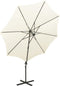 vidaXL - Zweefparasol - met - paal - en - LED-verlichting - 300 - cm - azuurblauw