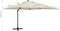 vidaXL - Zweefparasol - met - paal - en - LED-verlichting - 300 - cm - zwart