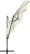 vidaXL - Zweefparasol - met - paal - en - LED-verlichting - 300 - cm - zwart