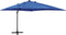 vidaXL - Zweefparasol - met - paal - en - LED-verlichting - 300 - cm - azuurblauw