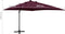 vidaXL - Zweefparasol - met - paal - en - LED-verlichting - 300 - cm - bordeauxrood