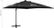 vidaXL - Zweefparasol - met - paal - en - LED-verlichting - 300 - cm - zwart