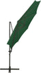 vidaXL - Zweefparasol - met - paal - en - LED-verlichting - 300 - cm - groen