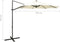 vidaXL - Zweefparasol - met - paal - en - LED-verlichting - 300 - cm - zandkleurig